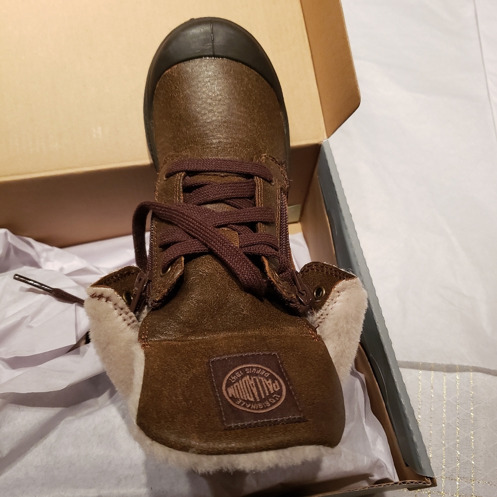 Palladium New CHILDREN's 2 ZIP Leather PILOT Cuffed KIDS Boots UNISEX NIB 🎉HP - Picture 4 of 16